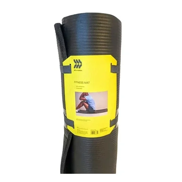 All in Motion Premium Fitness Mat/Yoga Mat 72"x24"x.59"Thick Black Carry Strap - Picture 3 of 4